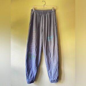 Boys Lie Word Vomit Sweatpants in Blue Grey, Size M.
